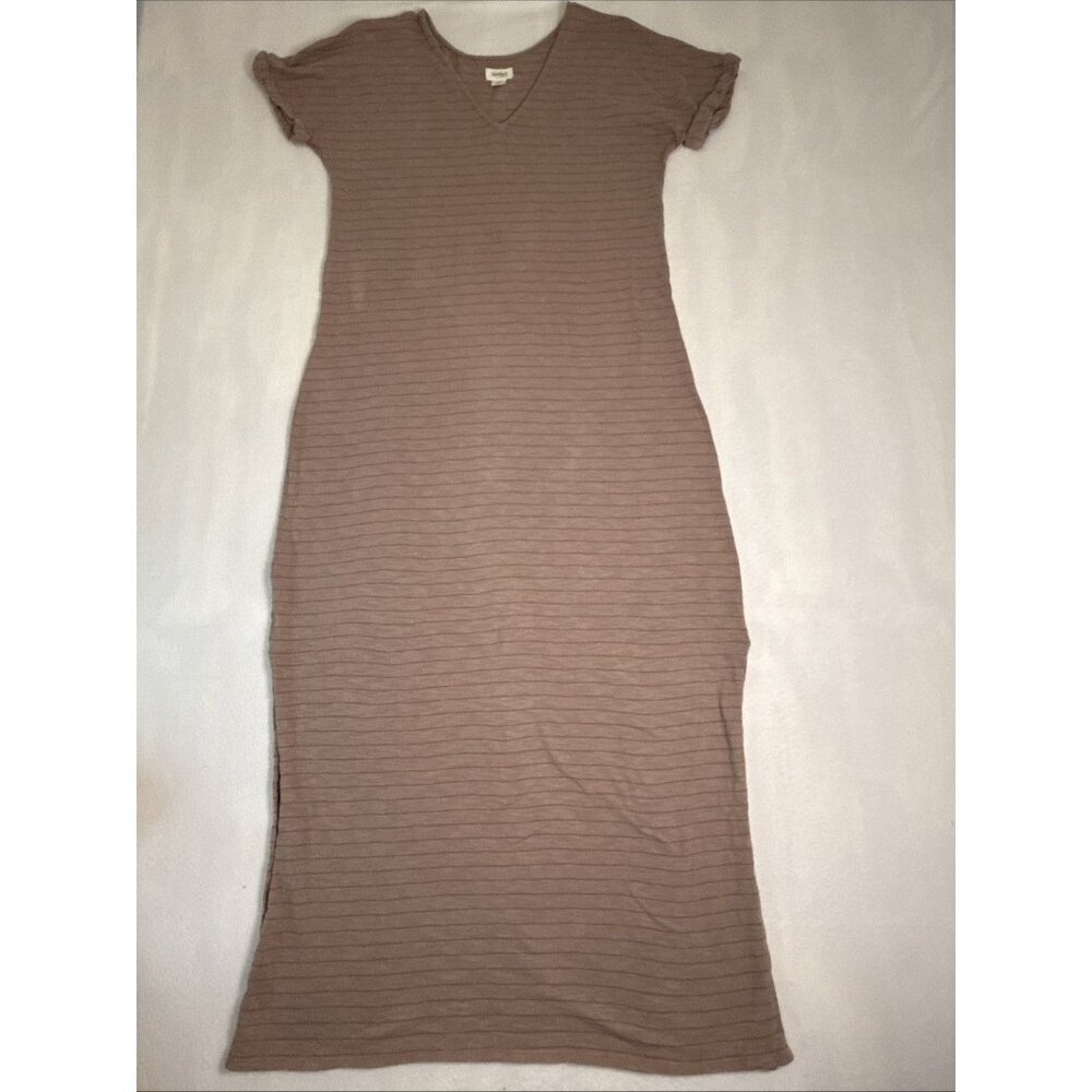 UpWest Ladies Tee Shirt Maxi Dress Size L‎ Purple with Striped